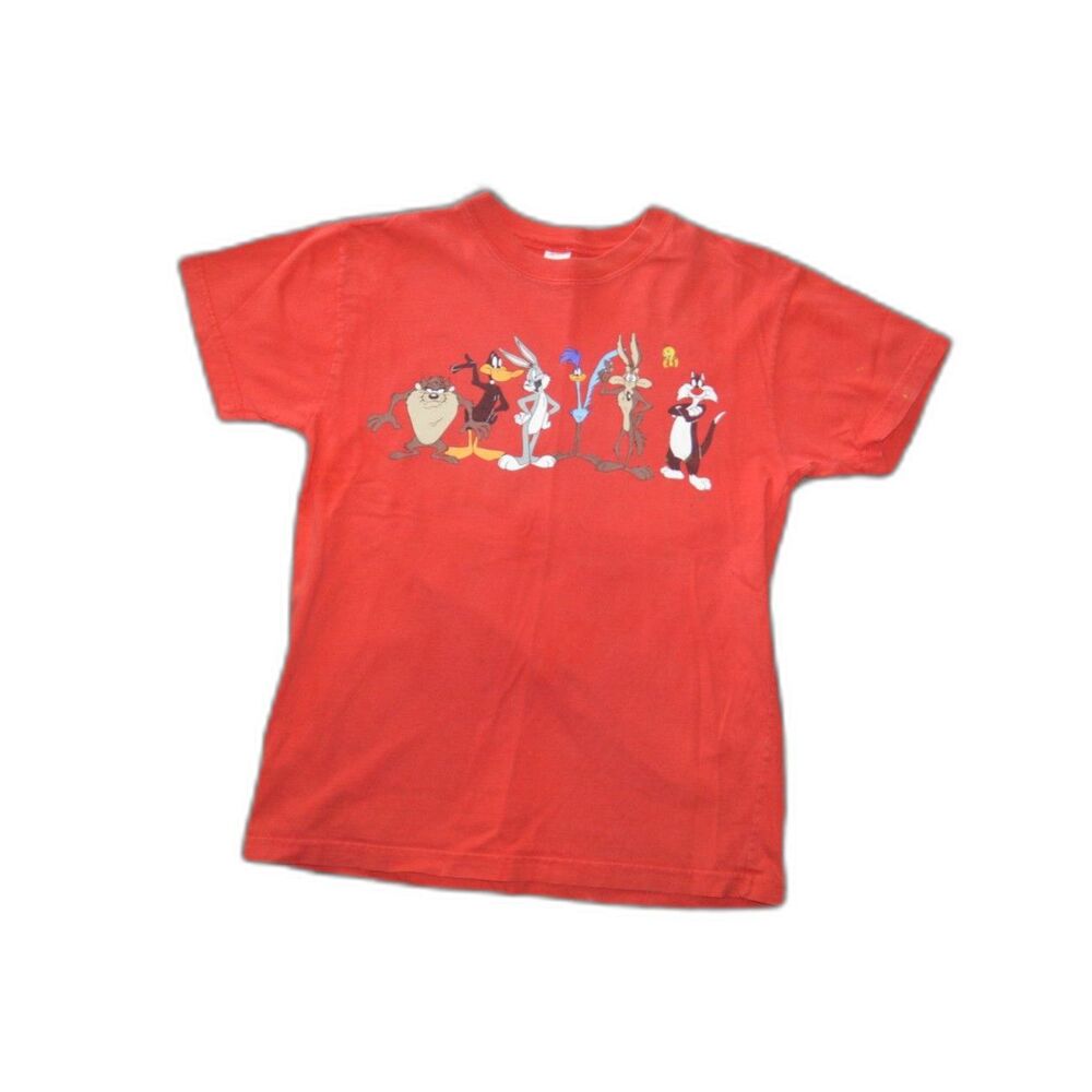 Warner Bros T-Shirt XL Red Bugs Bunny Looney Tunes Single Stitch 90s Y2K  AOP